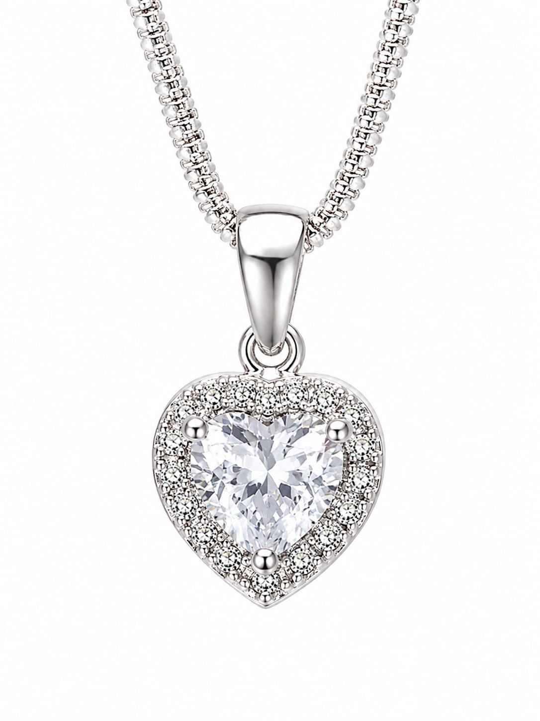 Collar Con Dije De Corazón Blanco