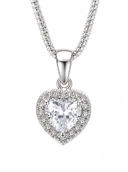 Collar Con Dije De Corazón Blanco
