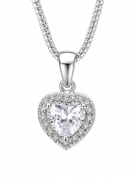 Collar Con Dije De Corazón Blanco