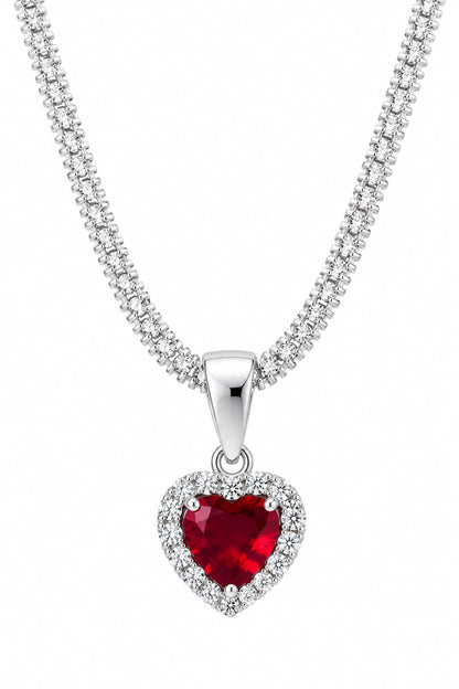 Collar Con Dije De corazón Rojo