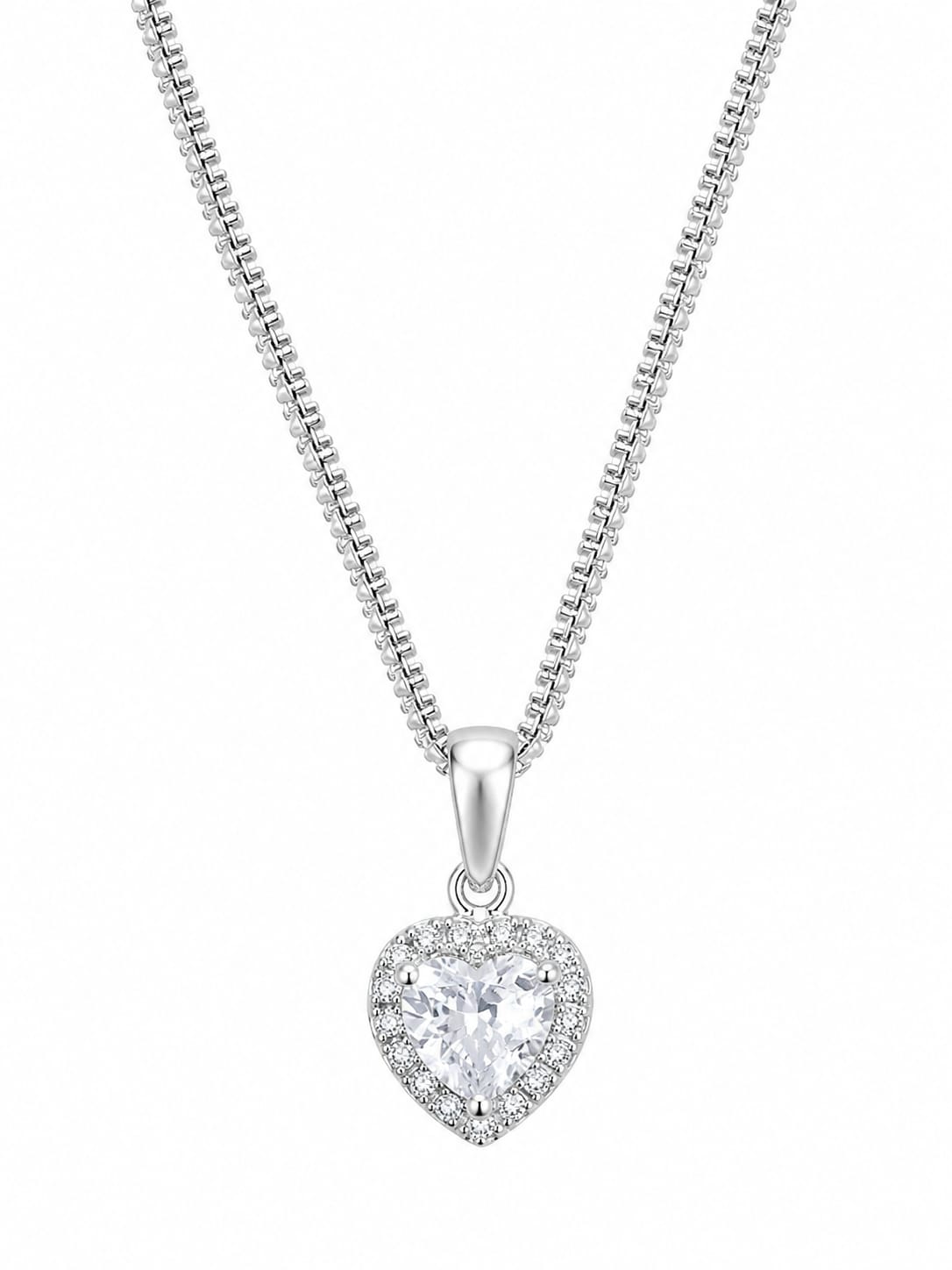 Collar Con Dije De Corazón Blanco