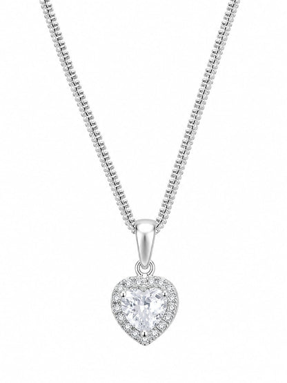 Collar Con Dije De Corazón Blanco