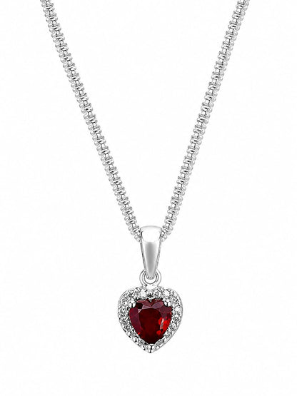 Collar Con Dije De corazón Rojo