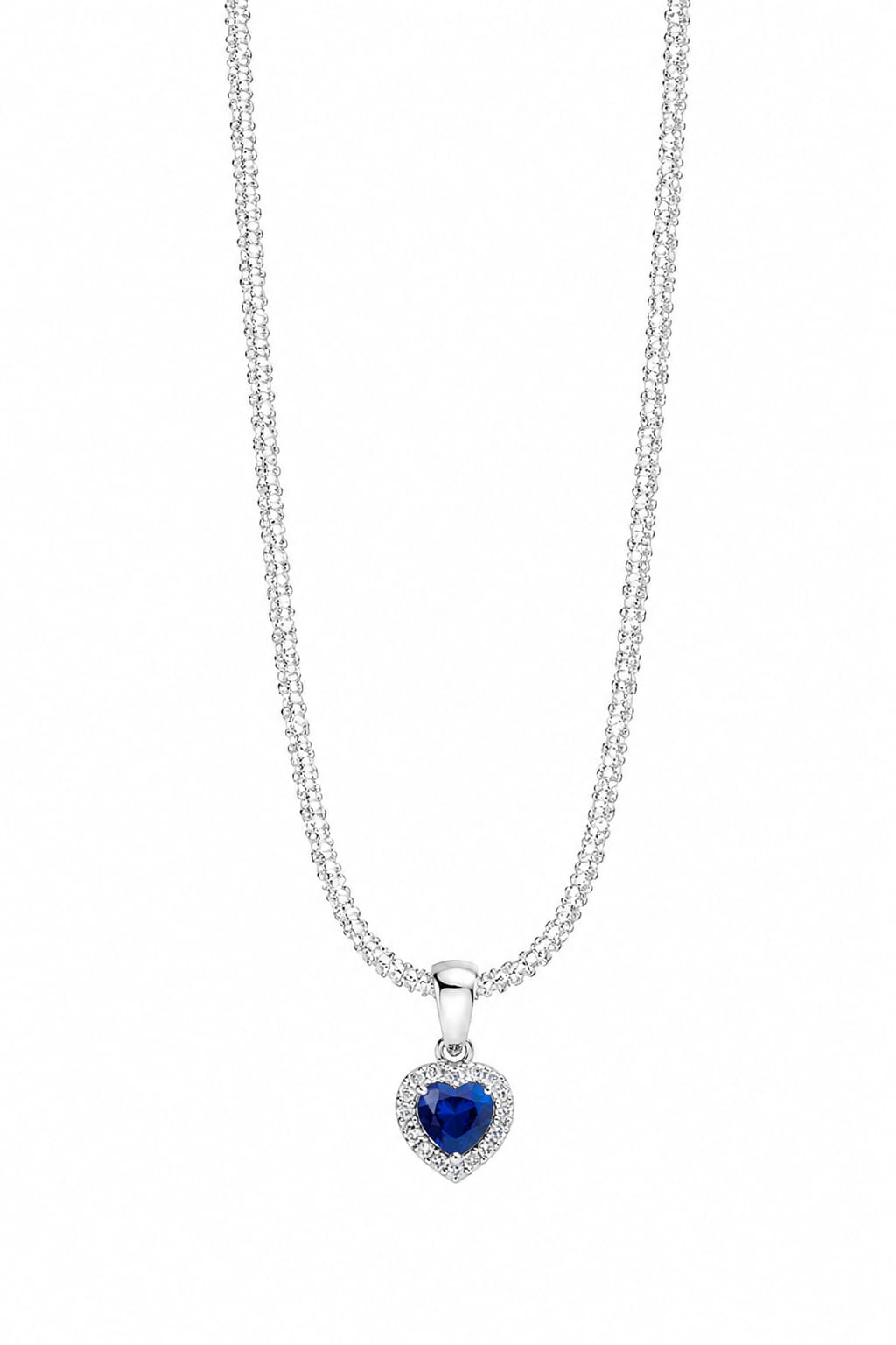 Collar Con Dije Corazón Azul Marino