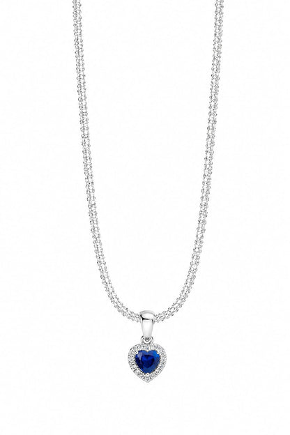 Collar Con Dije Corazón Azul Marino