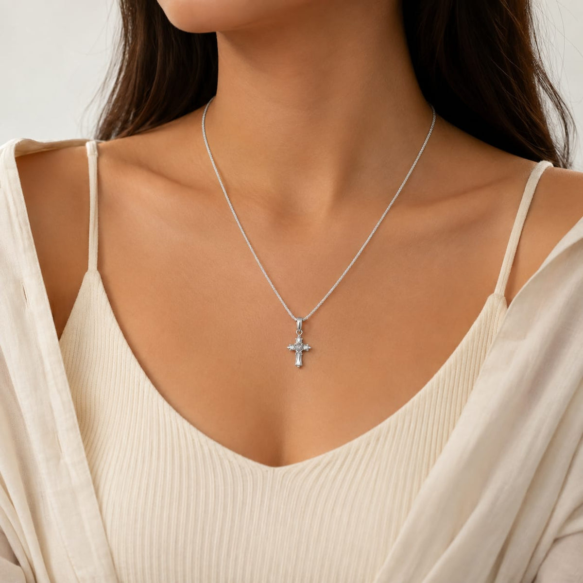 Collar Dije Cruz Piedra